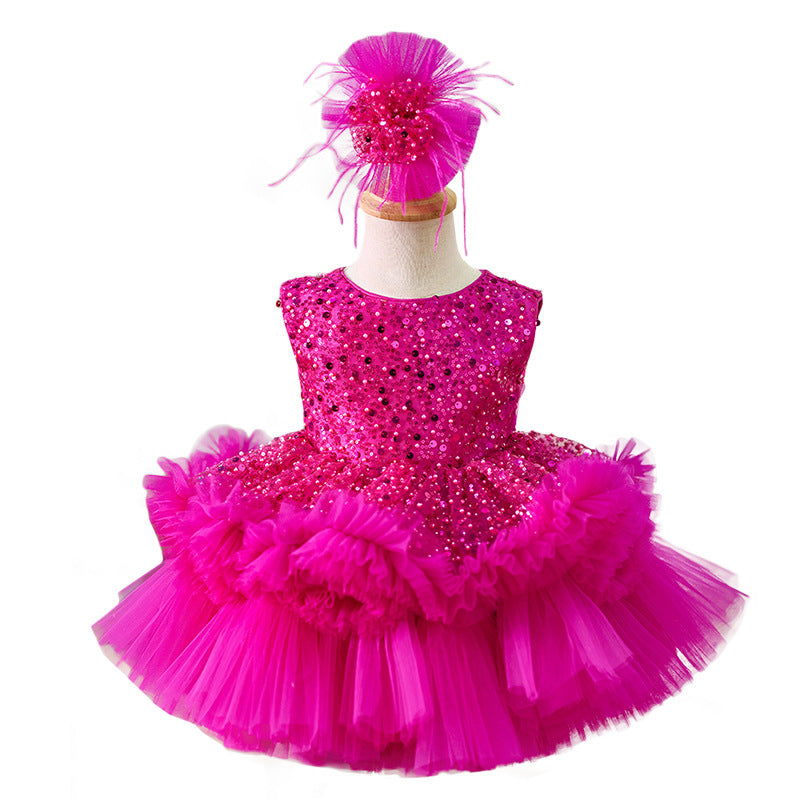 Lovely Baby Girl Sequins Christmas Dress Toddler  Birthday Princess Dress