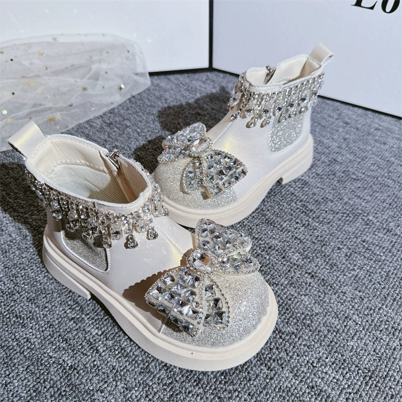 Cute Baby Girls Winter Boots Princess Leather Boots