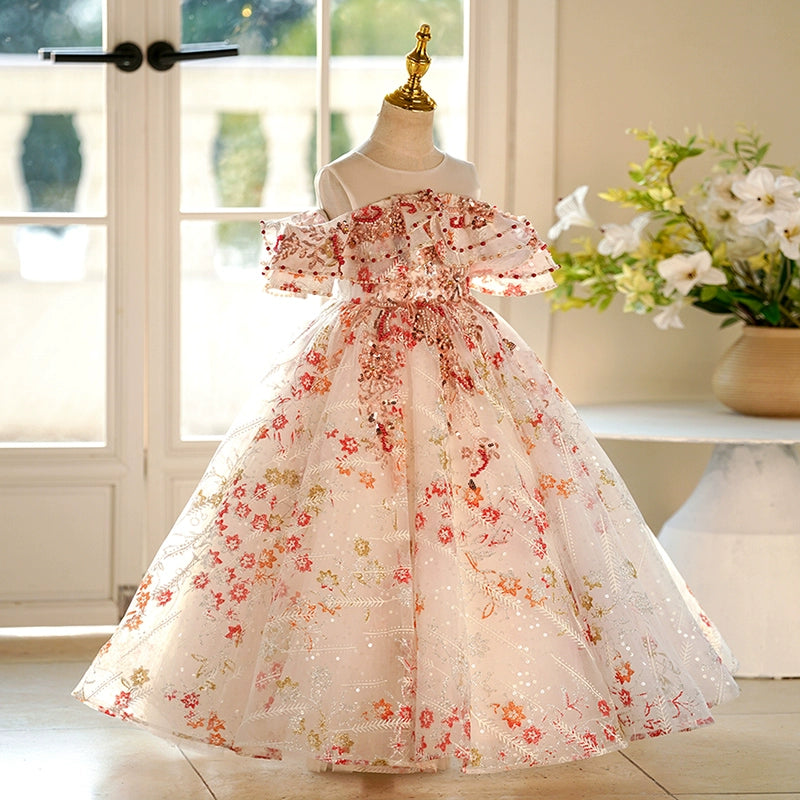 Girls Birthday Elegant Dress Flower Girl Wedding Princess Dress