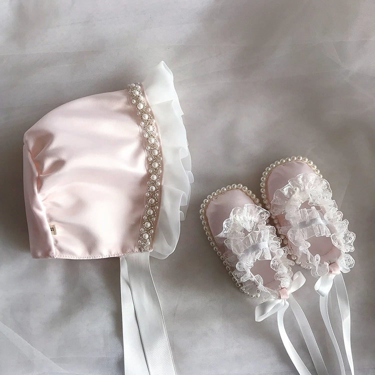 Baby Pearl Soft Hat Baby Shoes Set