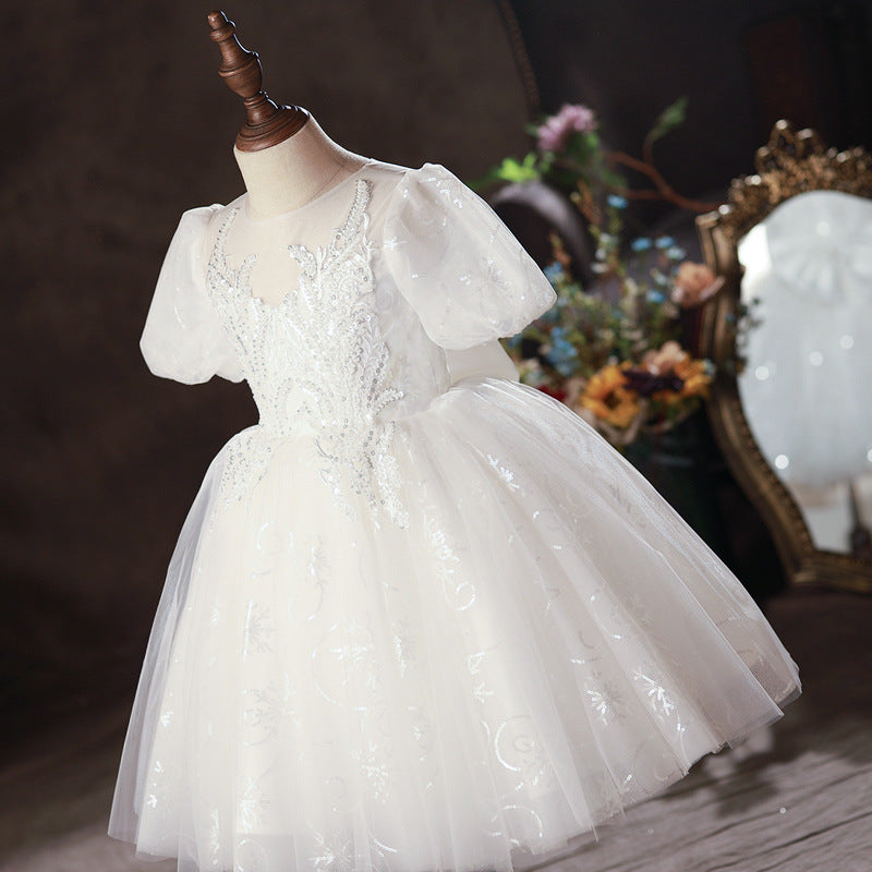 Cute Baby Girl Flower Girl Dress Sequins Pageant Dress Toddler Birthday Party Ball Gown