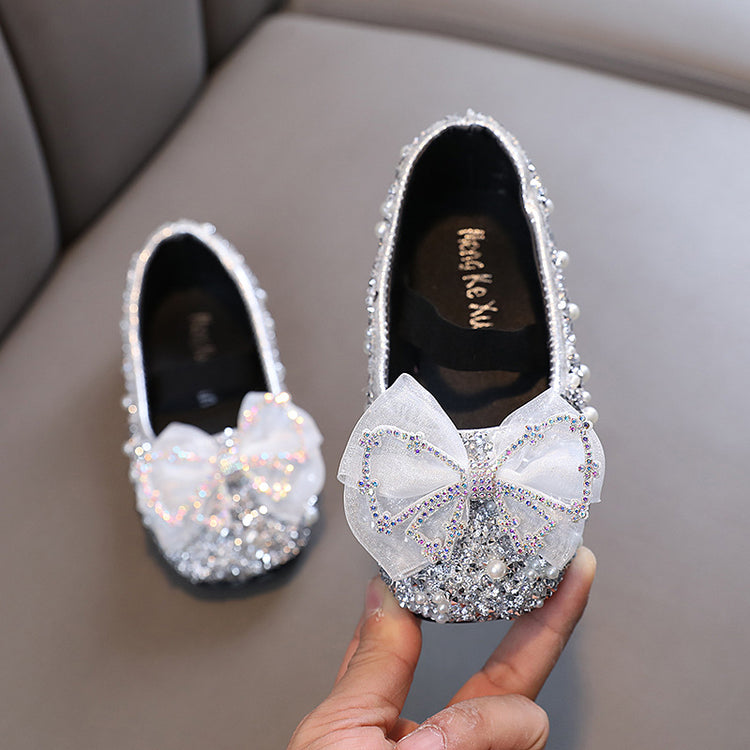 Cute Girls bow-knot Beauty Pageant Sequins Princess Shoes