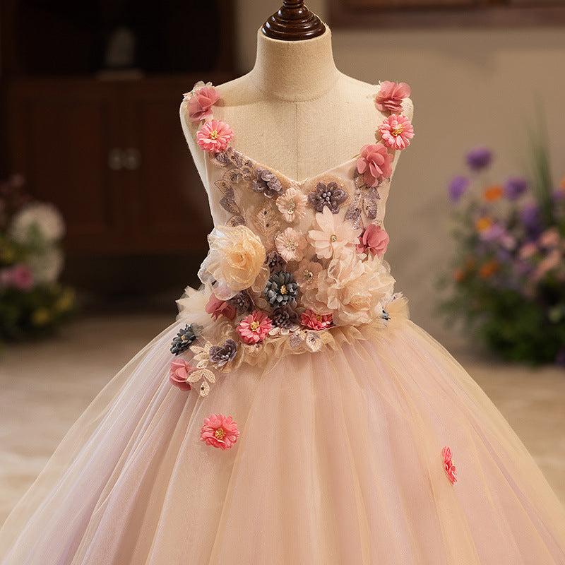 Flower Girl Princess Dress Girl Birthday Fluffy Tulle Dress