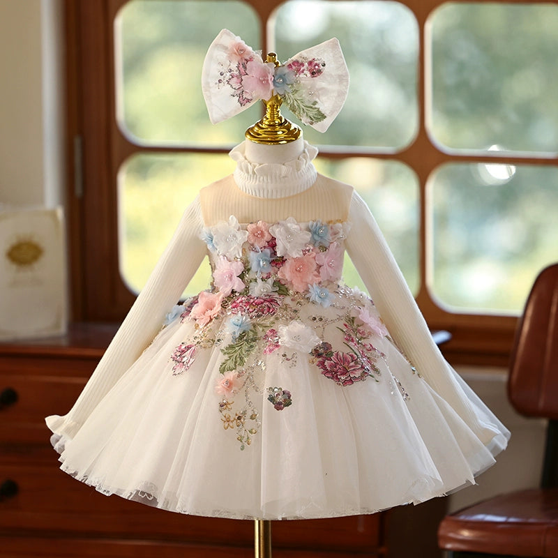 Elegant Girls Flower Birthday Princess Dress Flower Girl Wedding Dress