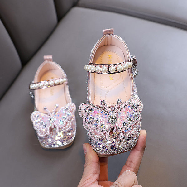 Baby's New Cute Princess Diamond Leather Shoes