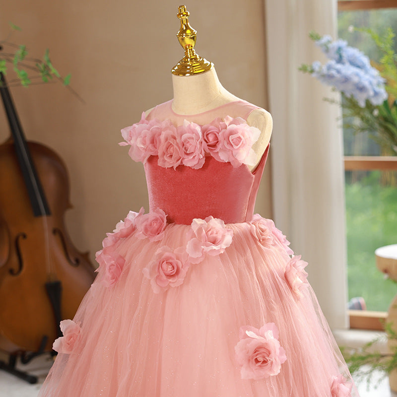 Children's Dress Pink Birthday Princess Dress