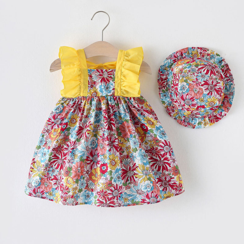 Girls Cozy Summer Breathable Floral Dress