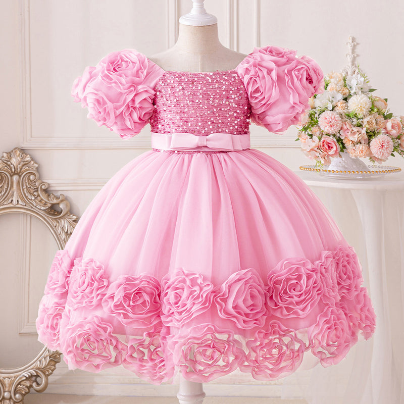 Baby Birthday Party Dress Flower Girl Wedding Princess Dress