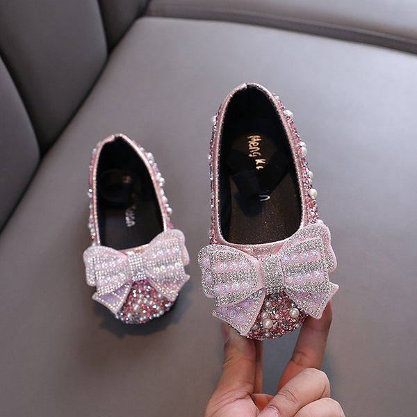 Girls Princess Diamond Leather Shoes Dance Performance Shoes