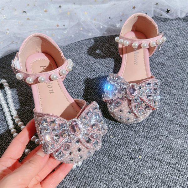 Cute Summer  Baby Girls Pink Pearl Bow-knot Shoes