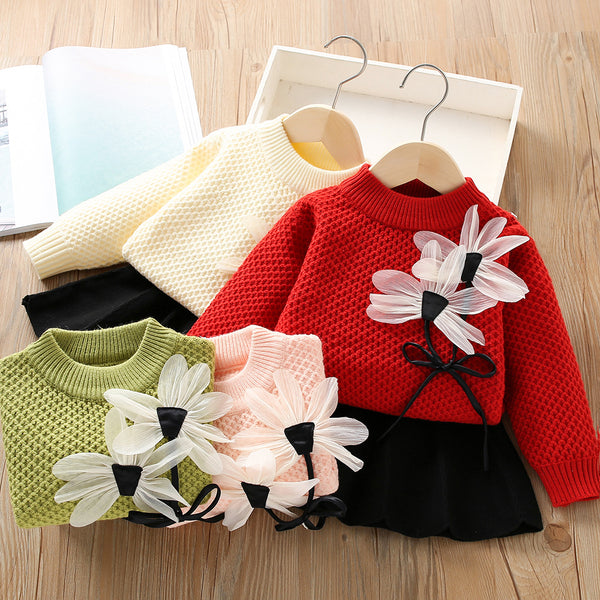 Princess Pullover Long Sleeve Sweater Two Piece Set