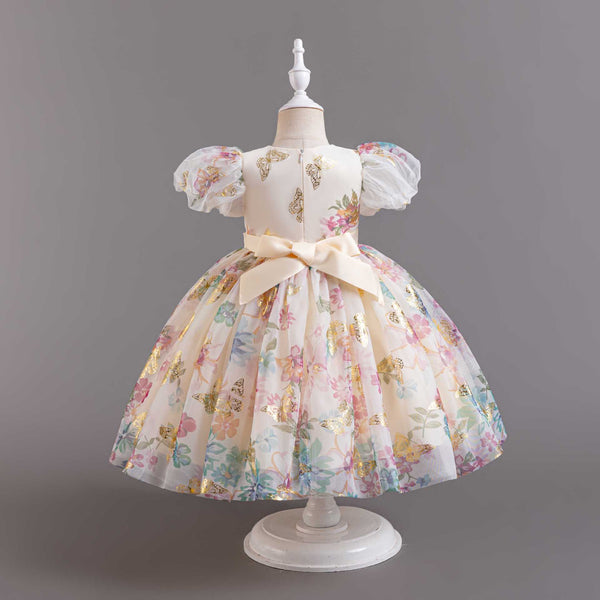 Organza Printed Dress Flower Girl Dress Princess Dress