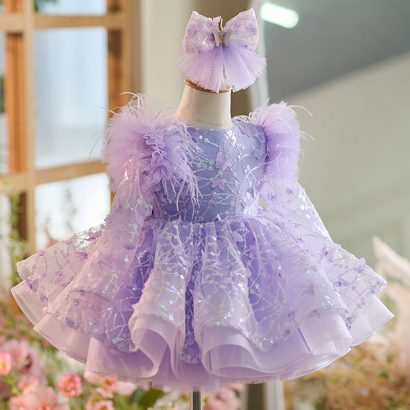 Elegant Baby Girl Puffy Festival Dress Toddler Birthday Party Princess Dress