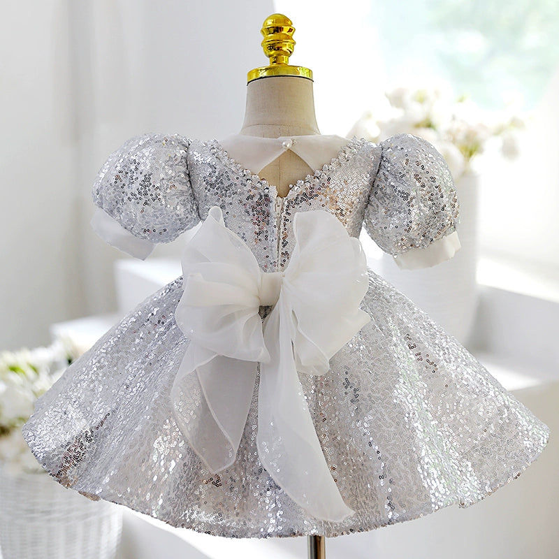 Luxurious Sequined Dress Flower Girl Dress Toddler Birthday Party Princess Dress