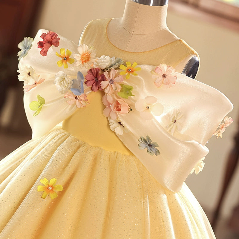 Children's Yellow Ball Princess Dress Flower Girl Wedding Dress