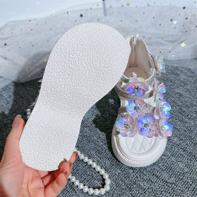 Girls Sandals Roman Shoes Princess Sequins Flower Girl Shoes