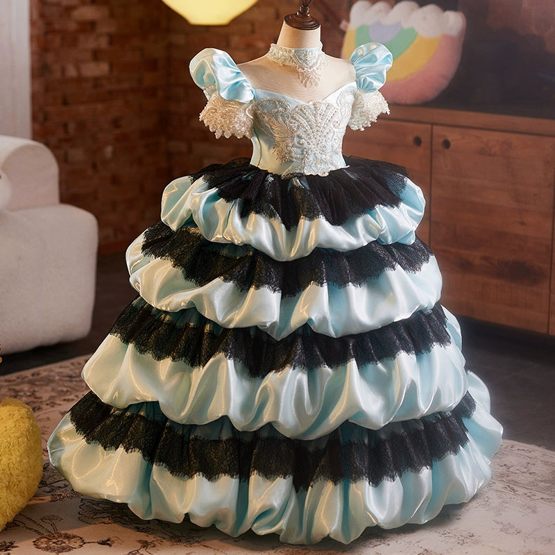 Girls Birthday Dress Children Party Sequin Princess Dress