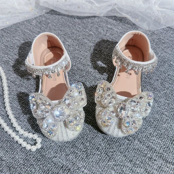 Girls Summer Bow-knot Sandals Rhinestone Shoes