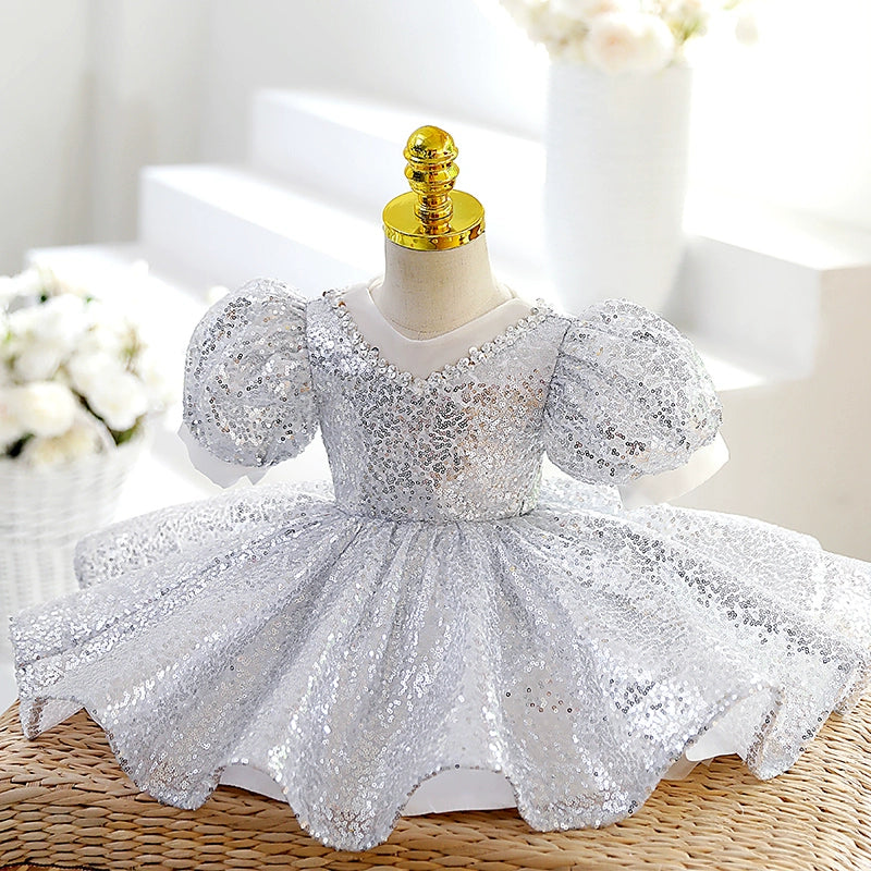 Luxurious Sequined Dress Flower Girl Dress Toddler Birthday Party Princess Dress