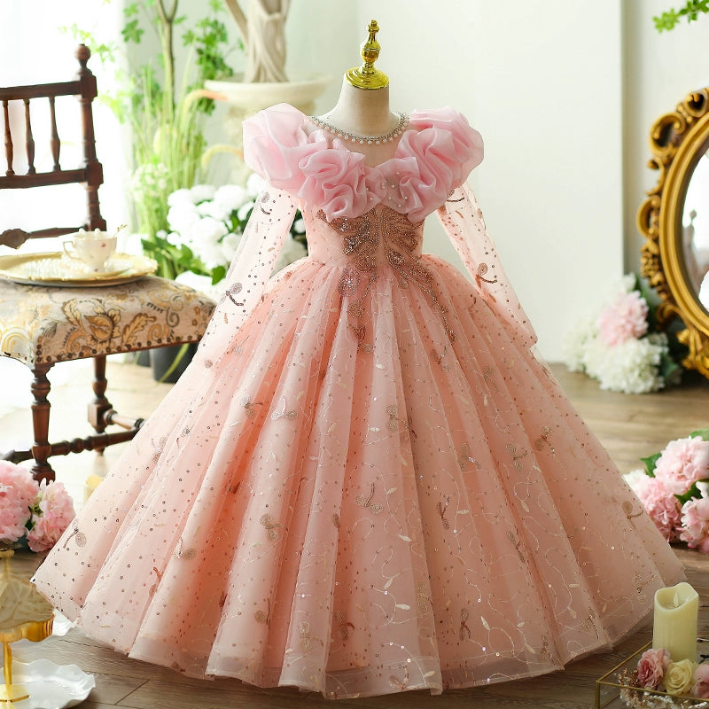 Elegant Baby Girl Princess Dress Toddler Party Dress Girls Puffy Birthday Princess Dress