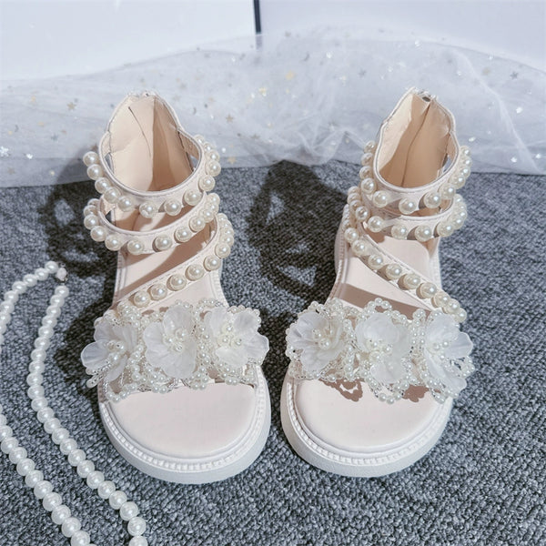 Girls Summer Shiny Sandals Cozy Rhinestone Princess Shoes