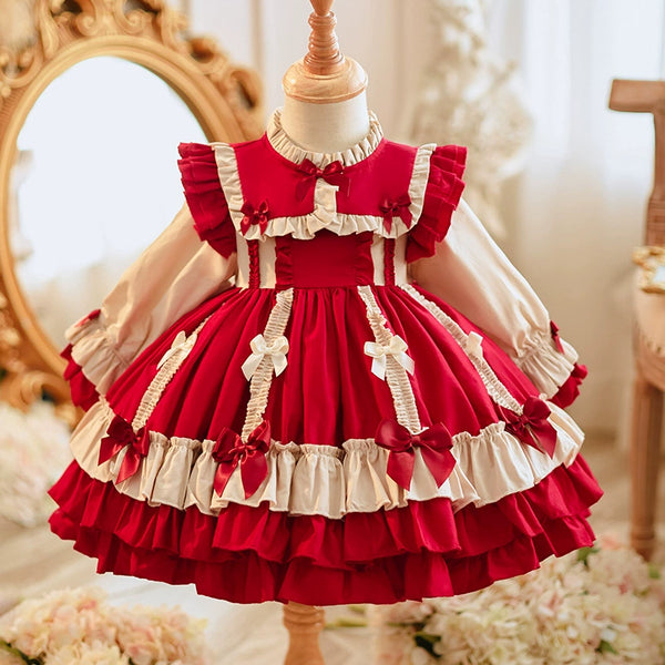 Girls Lolita Princess Dress Children French Dress Birthday Performance Dress