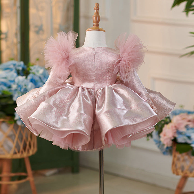 Cute Girl Pink Christmas Dress Flower Girl Tutu Skirt