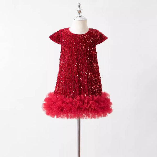 Baby Girl Christmas Dress Sequins Tutu Dress Toddler Birthday Outfit