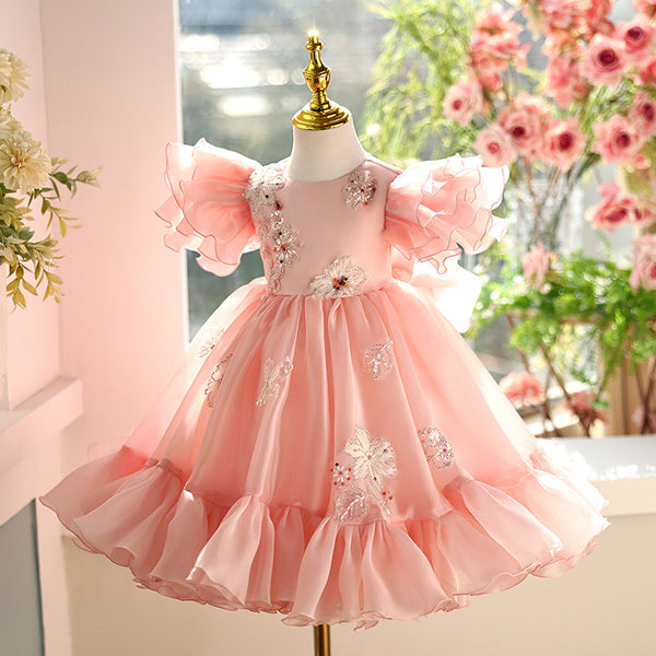 Spring Children's Birthday Puff Princess Dress Flower Girl Wedding Dress