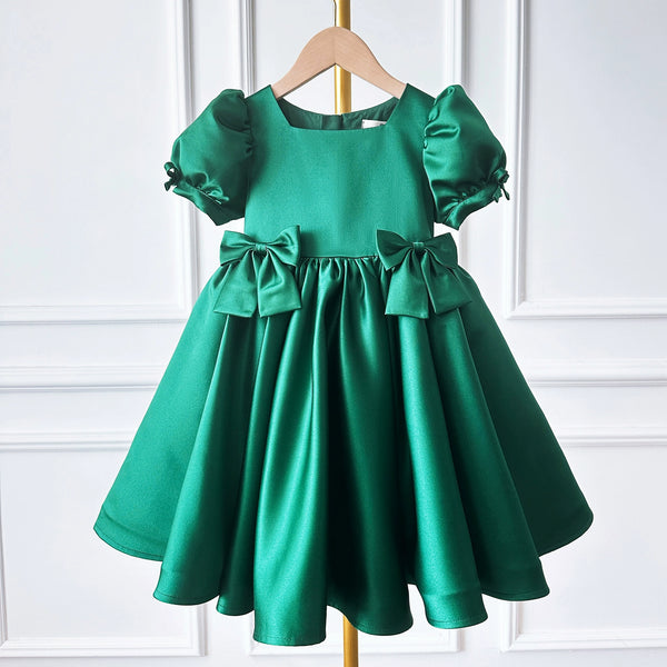 Cute Baby Girl  Bow Dress Beauty Pageant Dress Toddler Birthday Fluffy Princess Dress