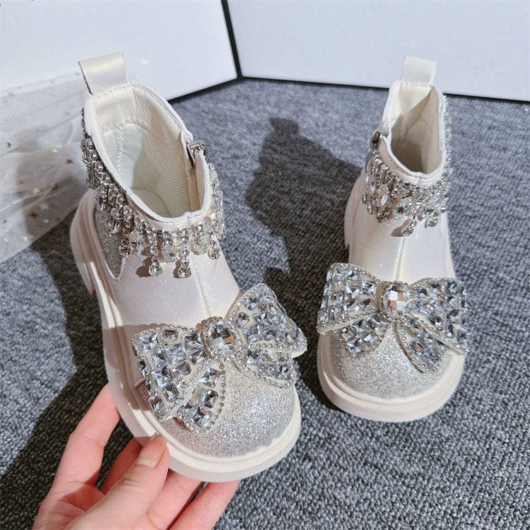 Cute Baby Girls Winter Boots Princess Leather Boots