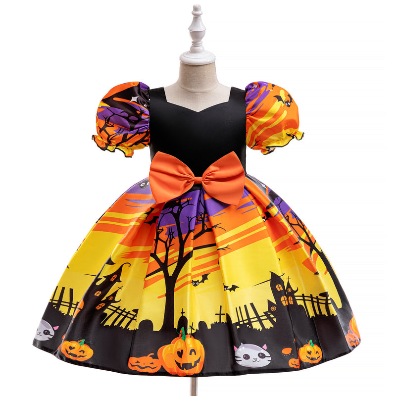 Cute Halloween Dress Girls Cosplay Princess Dress Toddler Costume Dress