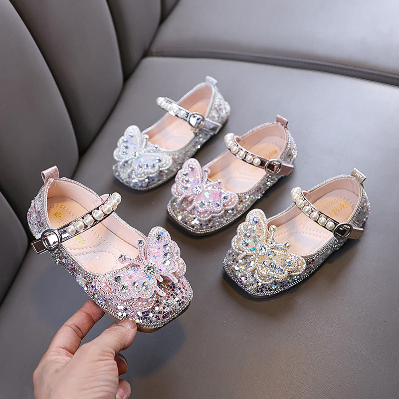 Baby's New Cute Princess Diamond Leather Shoes