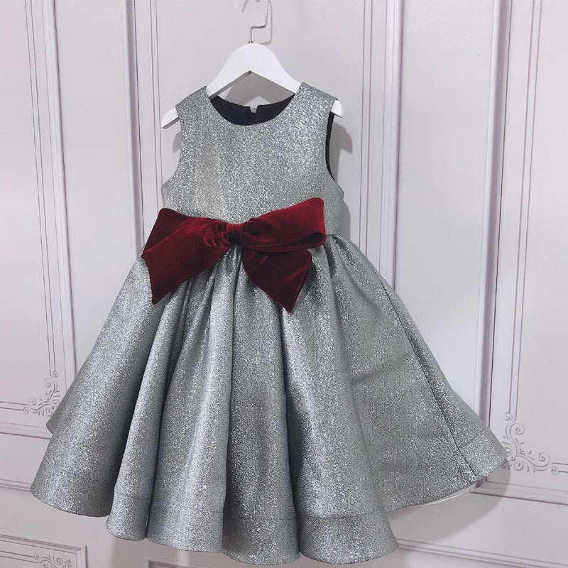 Bowknot Girls Dress Birthday Princess Dress