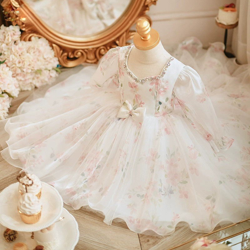 Spring Girl Birthday Princess Dress Flower Girl Puffy Dress