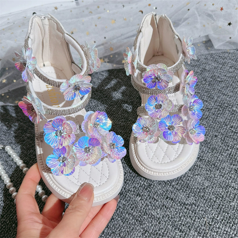 Girls Sandals Roman Shoes Princess Sequins Flower Girl Shoes