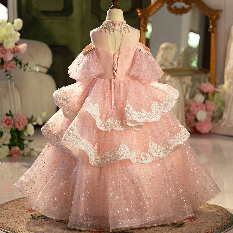 Cute Baby Girl Sequins Puffy Dress Toddler Pageant Birthday Ball Gown