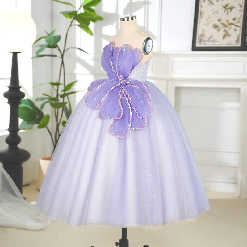 Baby Girl Purple Pageant Princess Dress Girls Prom Dress