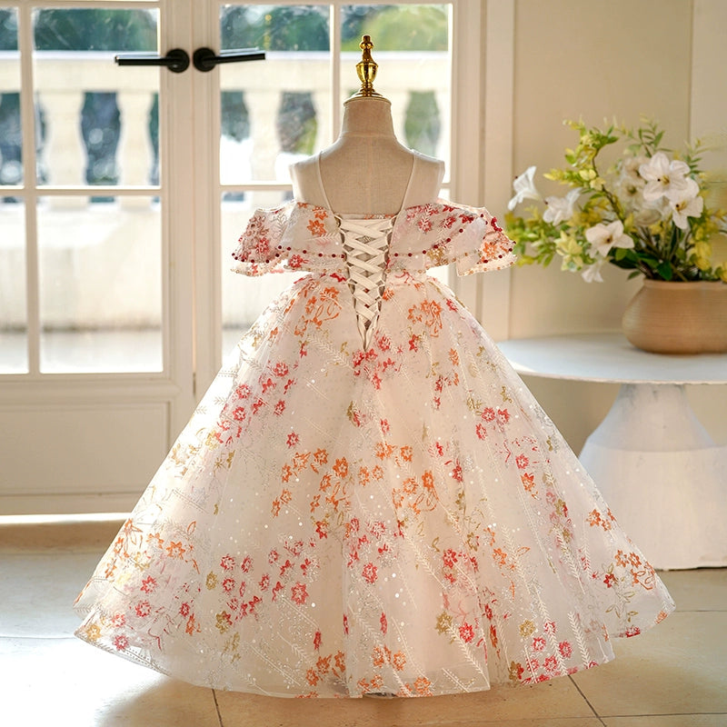 Girls Birthday Elegant Dress Flower Girl Wedding Princess Dress