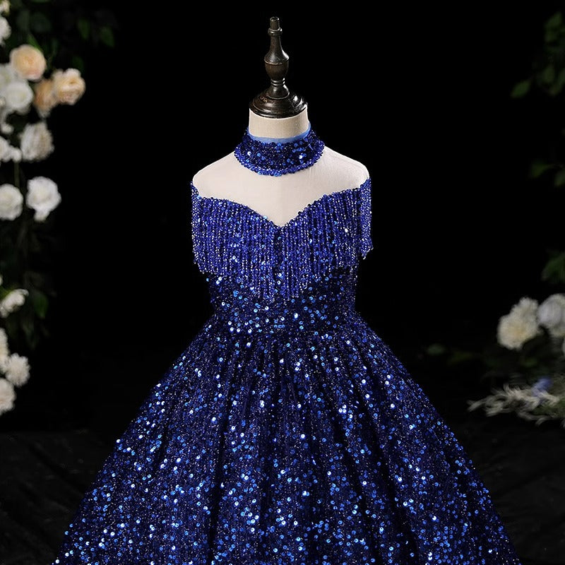 Girls Sequin Princess Dress Children Birthday Party Dress