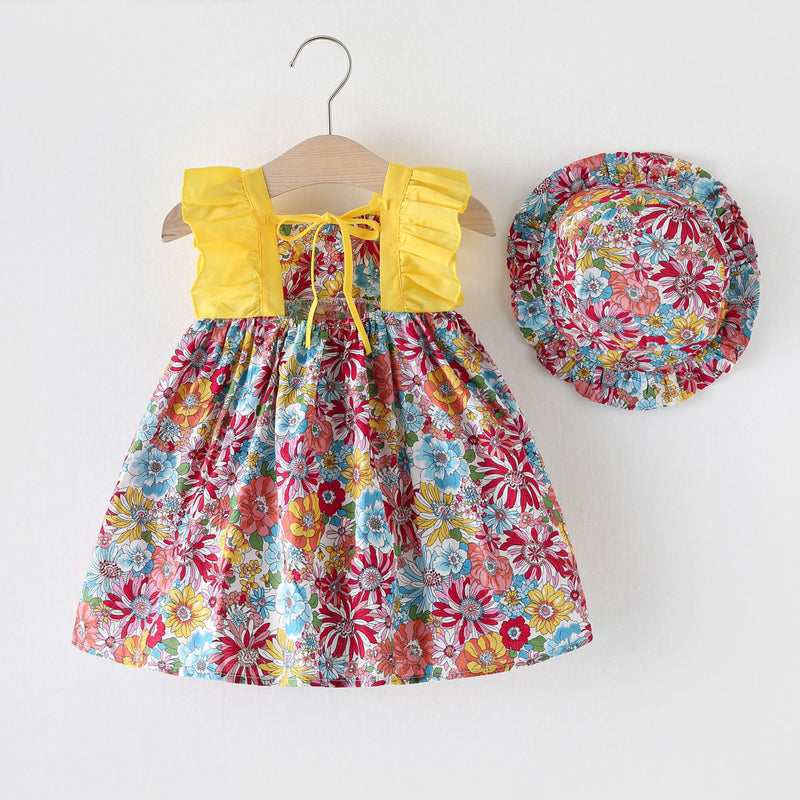 Girls Cozy Summer Breathable Floral Dress