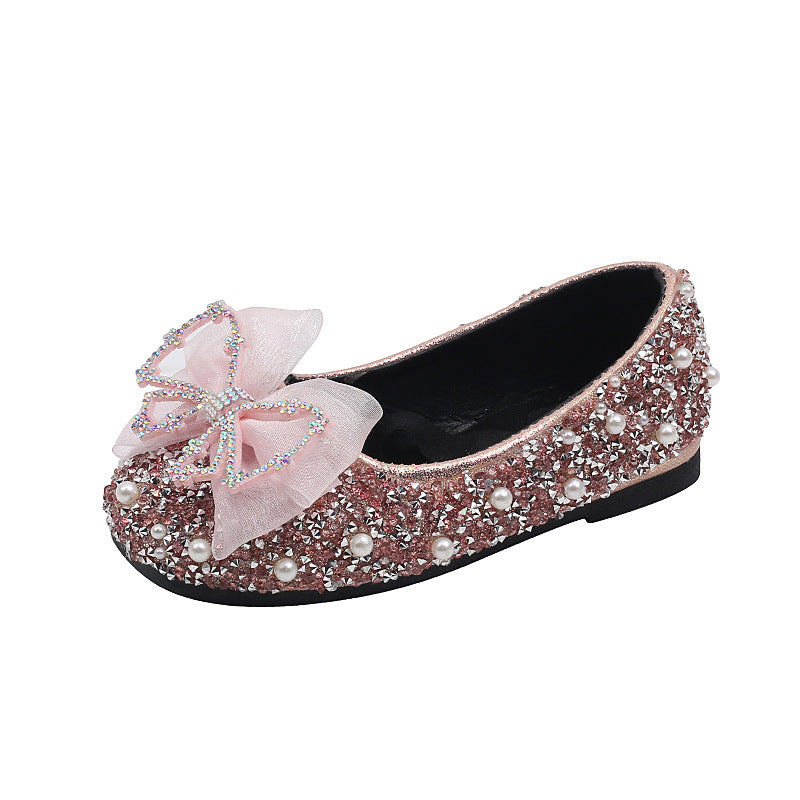 Cute Girls bow-knot Beauty Pageant Sequins Princess Shoes