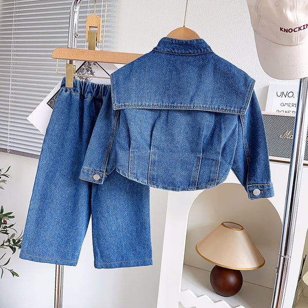 Girls Denim Suit children's Denim Two Piece Suit