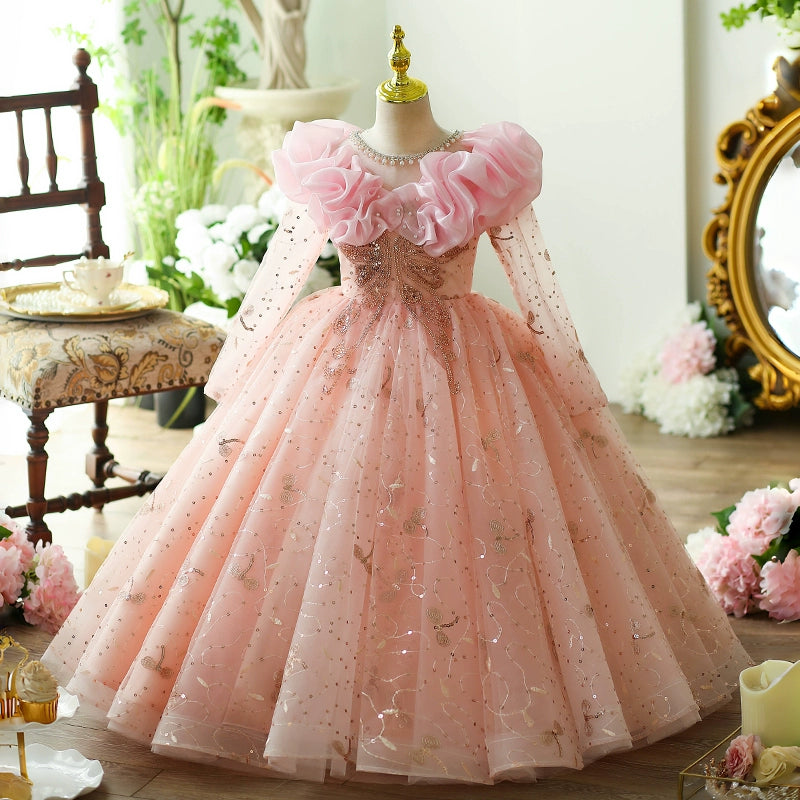 Elegant Baby Girl Princess Dress Toddler Party Dress Girls Puffy Birthday Princess Dress