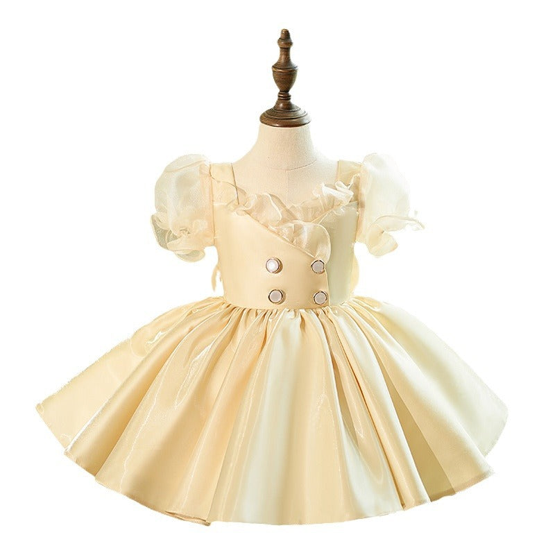 Elegant Baby Girls Baptism  Dress Flower Girl Dresses Toddler Christening Dresses