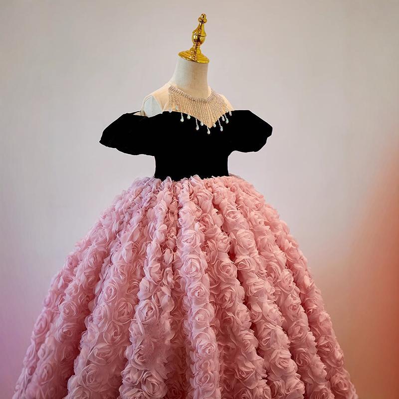 Children's Pink Princess Dress Girls Birthday Party Dress