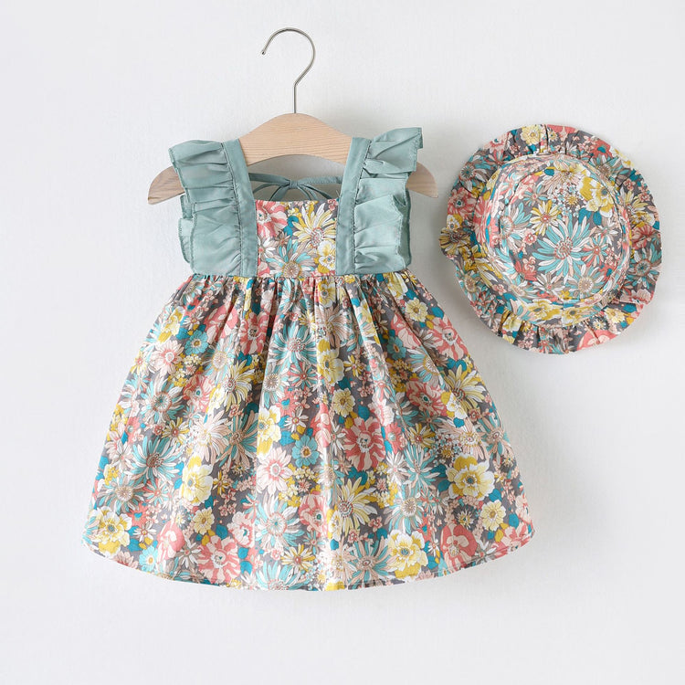 Girls Cozy Summer Breathable Floral Dress