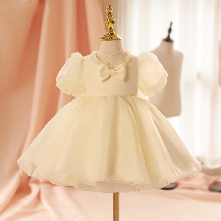 Girls Birthday Dress Bow Fluffy Princess Dress