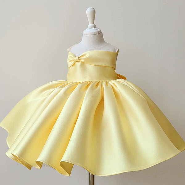 Elegant Baby Girl Dresses Toddler Satin Puff Dress