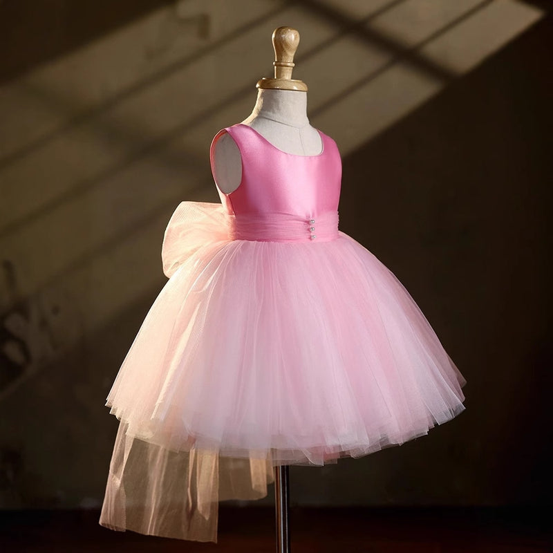 Pink Girl Birthday Dress Flower Girl Wedding Dress Puffy Princess Dress